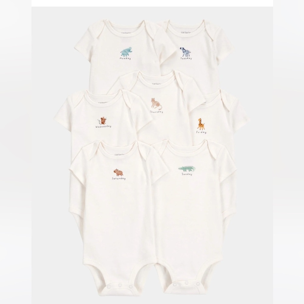 Carter's 7 pack days bodysuits NWT! 6M
